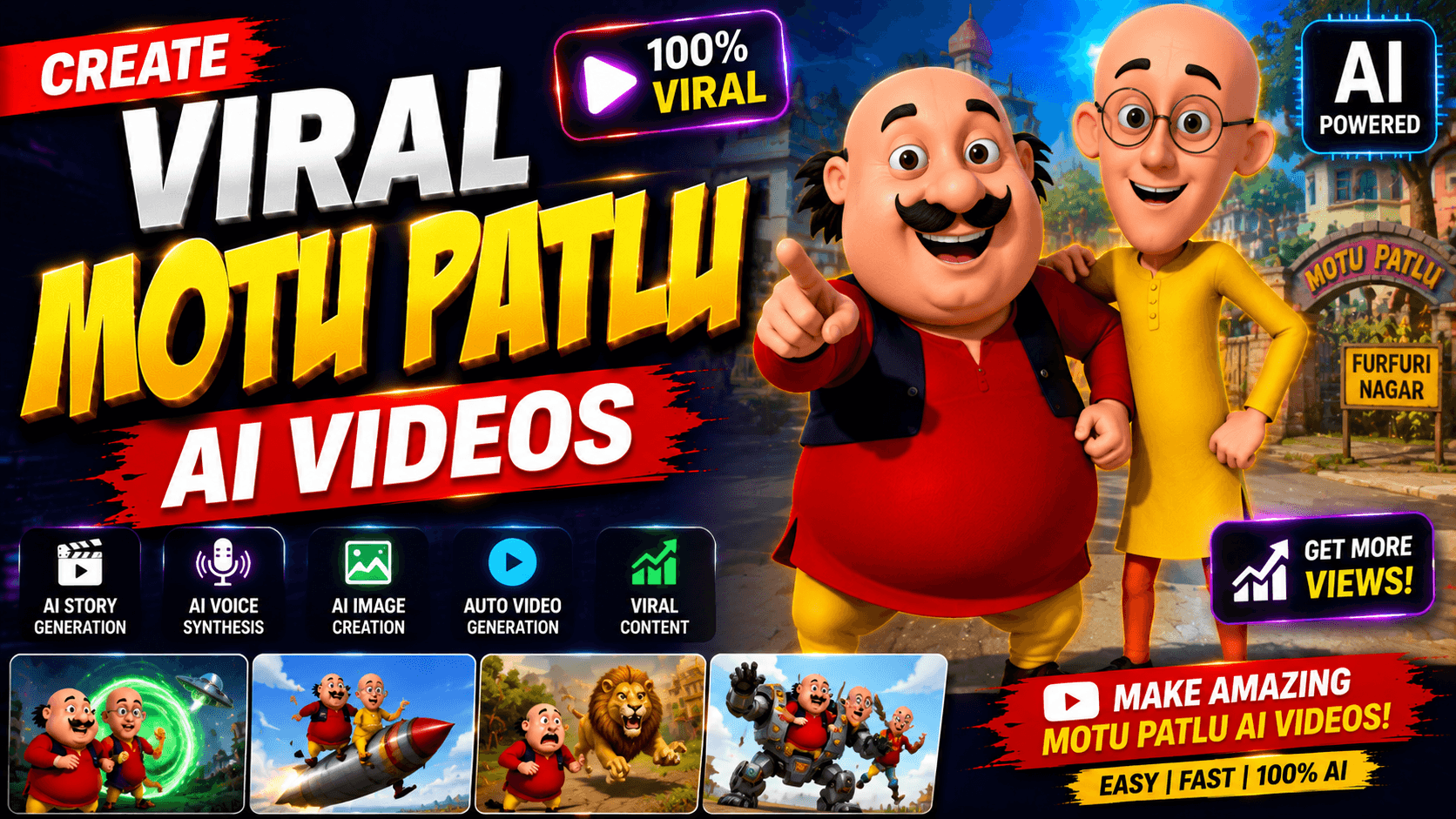 Create Viral Motu Patlu AI Videos