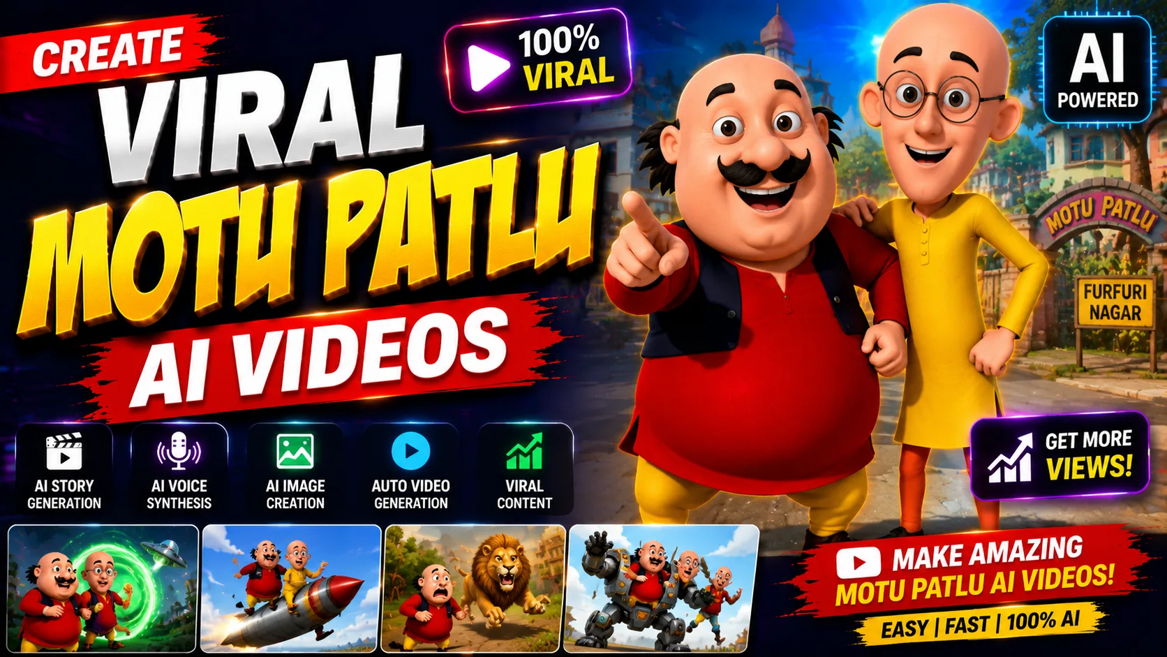 Create Viral Motu Patlu AI Videos