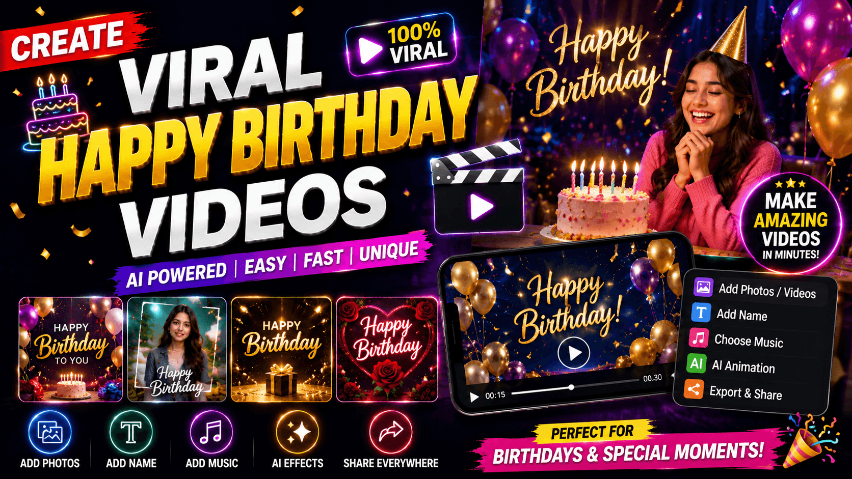 Create Viral Happy Birthday Videos